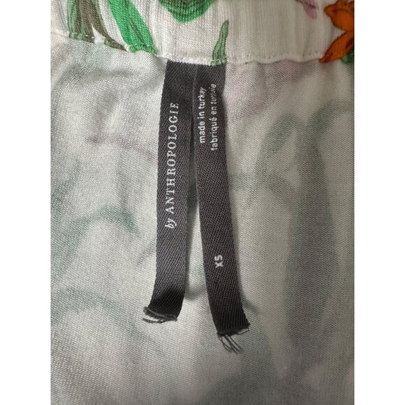 Anthropologie‎ Womens Floral Boho Peasant Blouse XS Long Sleeve Tropical Birds - Picture 3 of 14